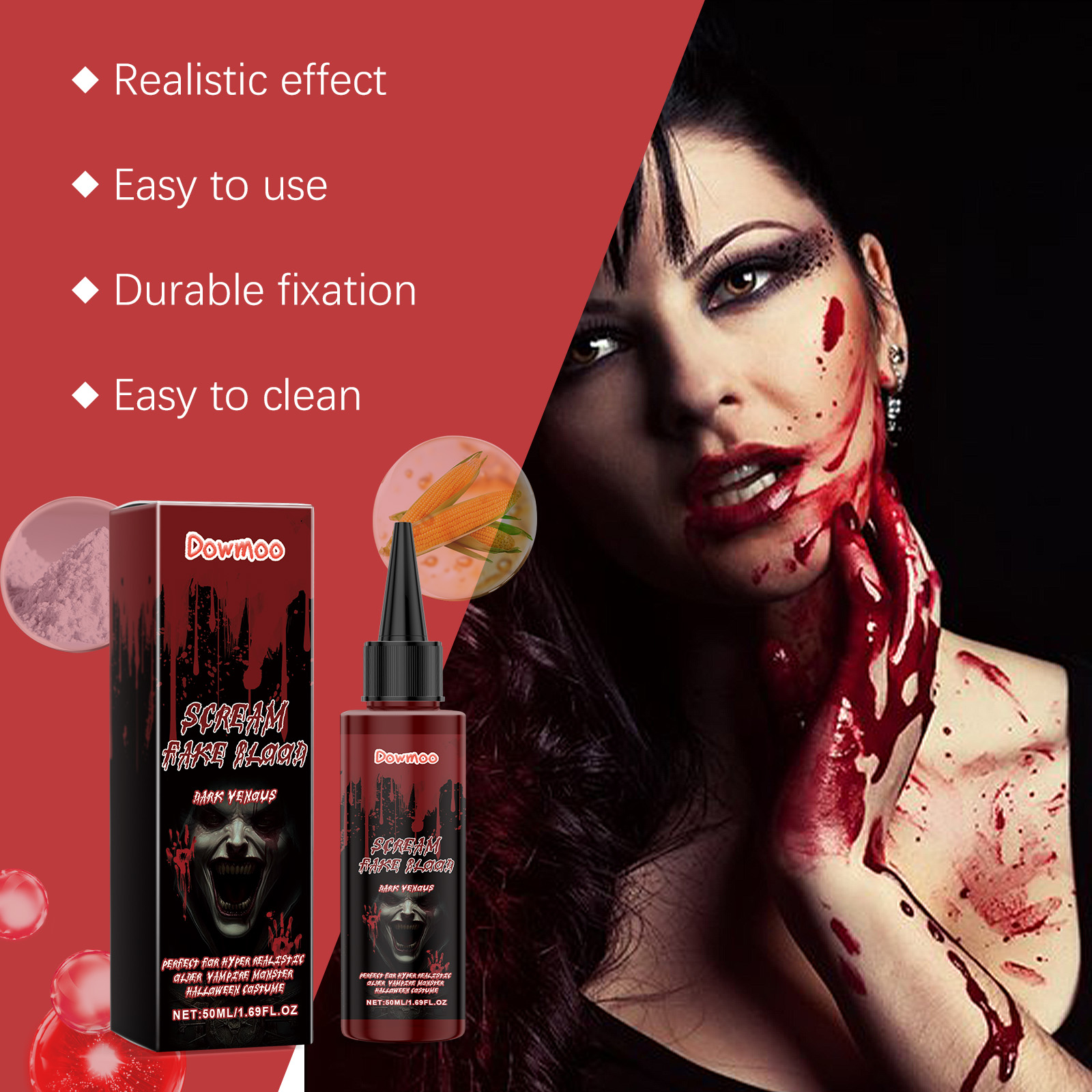Easy Cosplay Prop - Plasma de sangre artificial para Halloween,